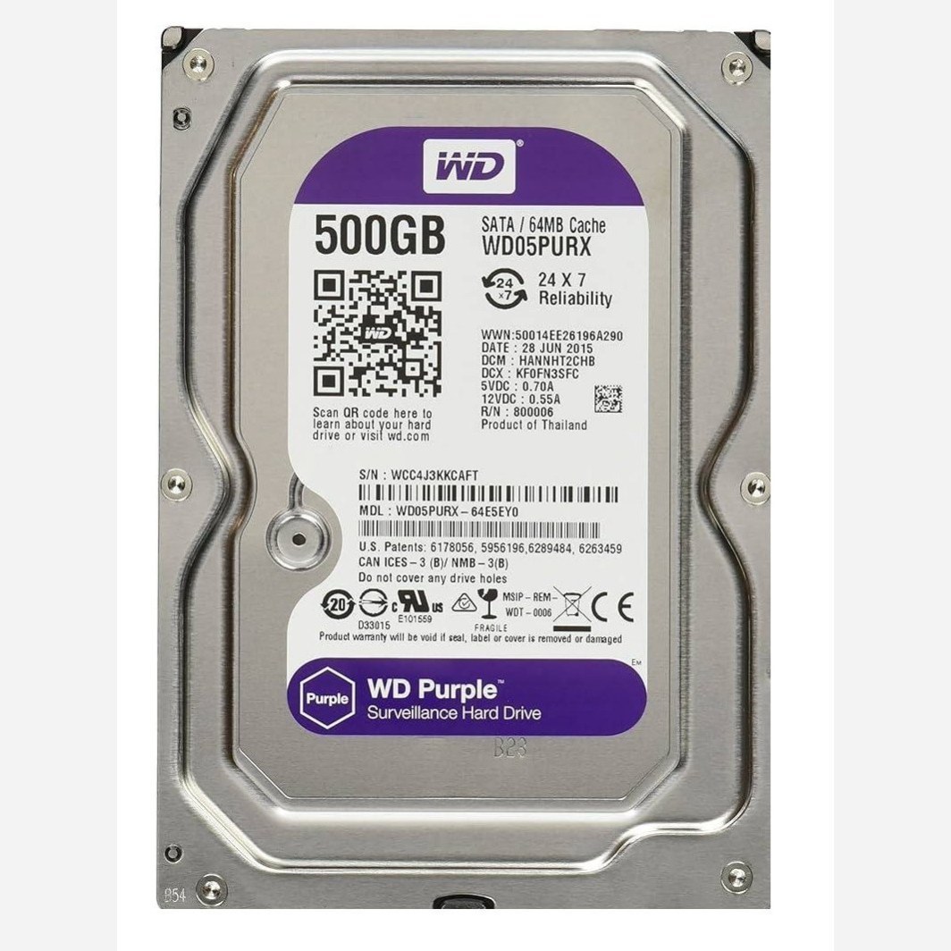 هارد دیسک اینترنال وسترن بنفش 500 گیگ گرید A